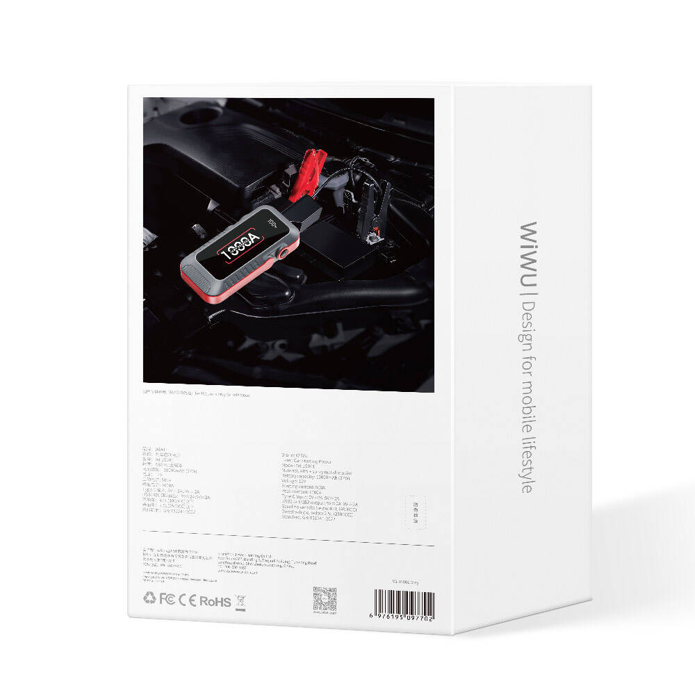 Wiwu Wi-JS001 LED Işıklı Araç Akü Acil Durum Takviye Güç Kaynağı Powerbank 12V 37W 10000mAh Wiwu Wi-JS001 LED Işıklı Araç Akü Acil Durum Takviye Güç Kaynağı Powerbank 12V 37W 10000mAh